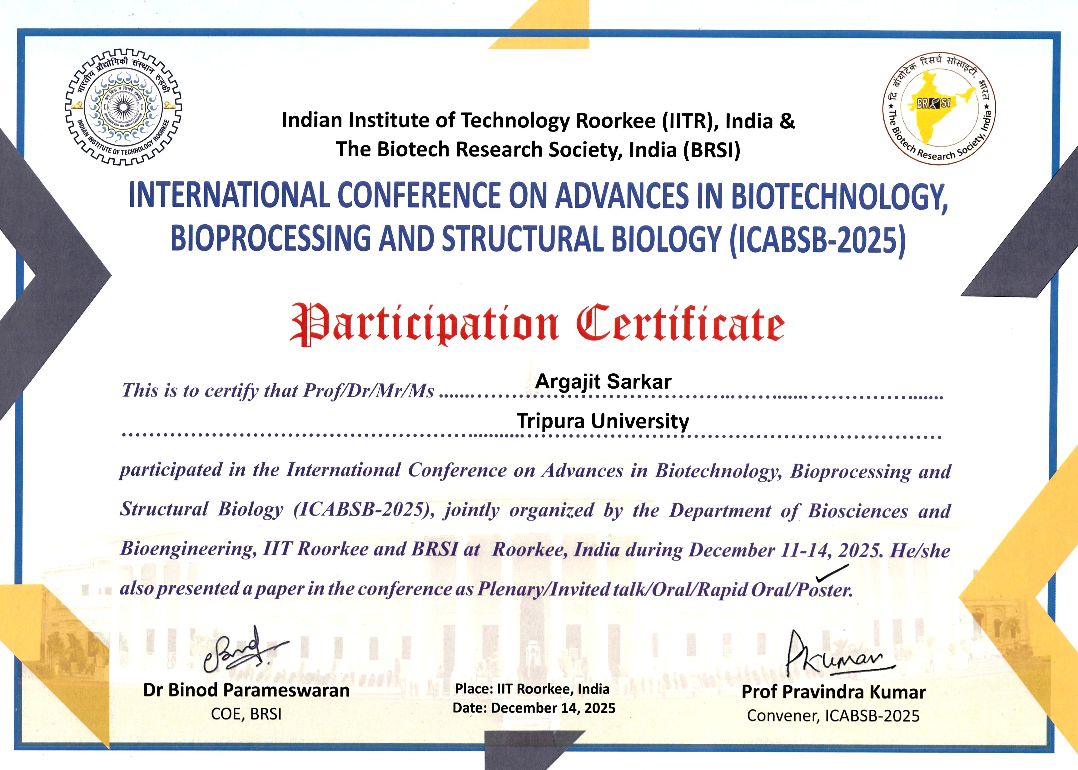 ICABSB 2025 at IIT Roorkee